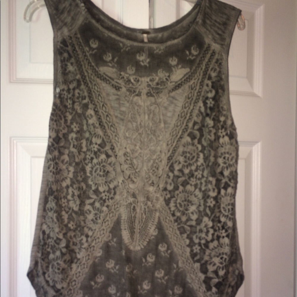 Free People tank with lace detail size medium